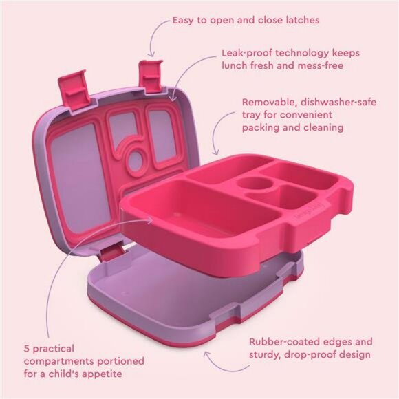 Kids Bento Lunch Box Leak Proof 5 Compartment Dishwasher Safe Toddler School - Picture 6 of 7